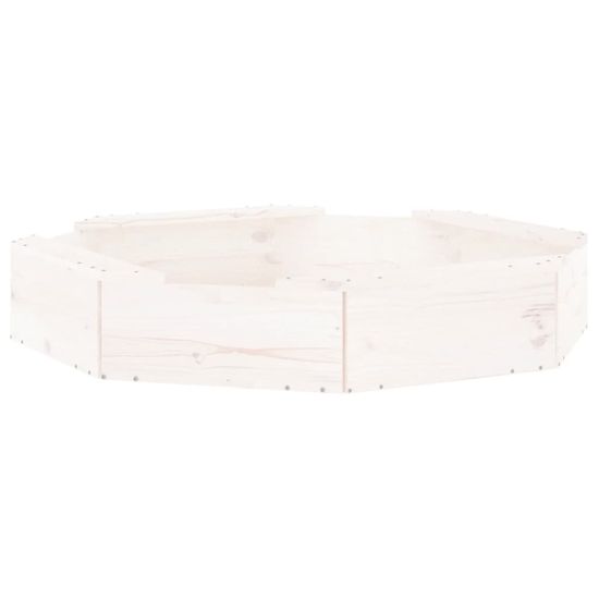 Vidaxl Pískoviště se sedáky bílé osmiúhelník masivní borové dřevo