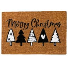 Home Elements  Rohožka z kokosových vláken 40 x 60 cm Merry Christmas Stromky