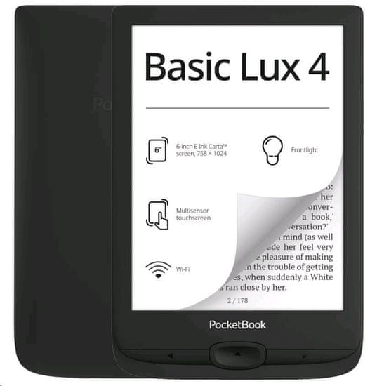 PocketBook E-book 618 Basic Lux 4 Ink Black, černý