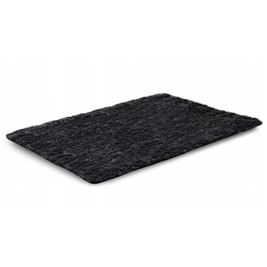KOMFORTHOME Měkký chlupatý protiskluzový koberec 80x120 cm Barva černá