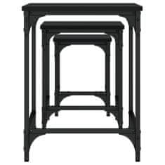 Vidaxl Hnízdové konferenční stolky 3 ks černé kompozitní dřevo
