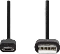 Nedis kabel USB 2.0/ zástrčka USB-A - zástrčka micro-B/ černý/ bulk/ 2m