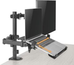 Držák monitoru Brateck LDT66-C024ML jedno kloubové rameno + jeden držák laptopu vedle sebe na tyčové