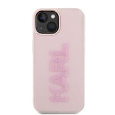 Karl Lagerfeld hard silikonové pouzdro iPhone 15 6.1" pink 3D Rubber Glitter Logo