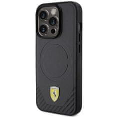 Ferrari hard silikonové pouzdro iPhone 15 PRO 6.1" black Carbon Metal Logo MagSafe