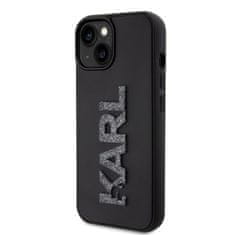 Karl Lagerfeld hard silikonové pouzdro iPhone 15 6.1" black 3D Rubber Glitter Logo