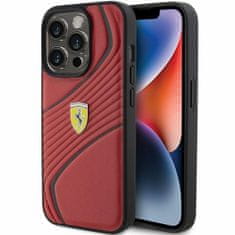 Ferrari hard silikonové pouzdro iPhone 15 PRO 6.1" red Twist Metal Logo