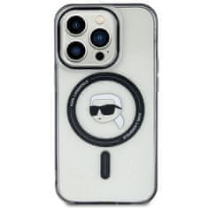 Karl Lagerfeld hard silikonové pouzdro iPhone 15 PLUS 6.7" Transparent IML Karl`s Head MagSafe