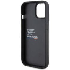 Bmw hard silikonové pouzdro iPhone 15 6.1" black Leather Carbon