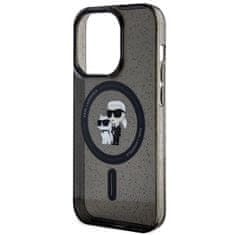 Karl Lagerfeld hard silikonové pouzdro iPhone 15 PRO 6.1" black Karl&Choupette Glitter MagSafe