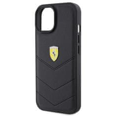 Ferrari hard silikonové pouzdro iPhone 15 6.1" black Quilted Metal Logo