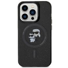 Karl Lagerfeld hard silikonové pouzdro iPhone 15 PRO 6.1" black Karl&Choupette Glitter MagSafe
