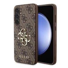 Guess hard silikonový obal Samsung Galaxy S23 FE Brown 4G kovové logo