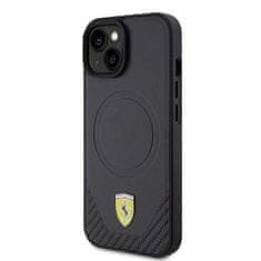 Ferrari FEHMP15SPTEK hard silikonové pouzdro iPhone 15 6.1" black Carbon Metal Logo MagSafe