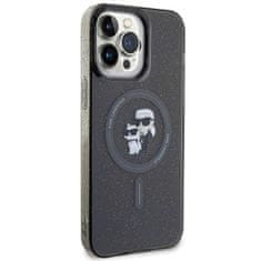 Karl Lagerfeld hard silikonové pouzdro iPhone 15 PRO MAX 6.7" black Karl&Choupette Glitter MagSafe