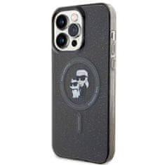 Karl Lagerfeld hard silikonové pouzdro iPhone 15 PRO MAX 6.7" black Karl&Choupette Glitter MagSafe