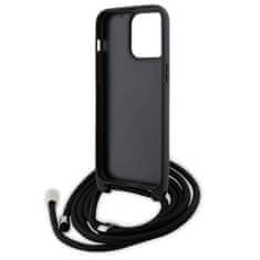 Karl Lagerfeld hard silikonové pouzdro iPhone 15 PRO MAX 6.7" black Crossbody Saffiano Metal Pin Karl & Choupette