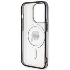 Karl Lagerfeld hard silikonový kryt iPhone 15 PRO MAX 6.7" Transparent IML Karl`s Head MagSafe