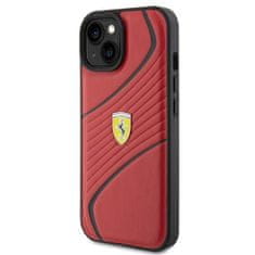 Ferrari  hard silikonové pouzdro iPhone 15 6.1" red Twist Metal Logo
