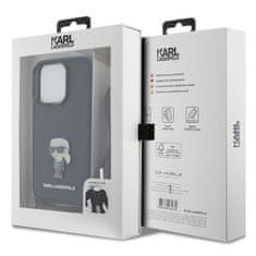 Karl Lagerfeld hard silikonové pouzdro iPhone 15 PRO 6.1" black Crossbody Saffiano Monogram Metal Pin Karl & Choupette