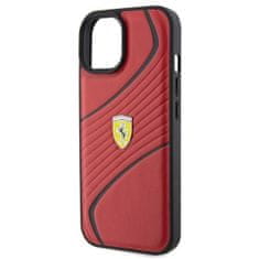 Ferrari  hard silikonové pouzdro iPhone 15 6.1" red Twist Metal Logo