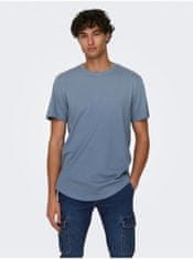 ONLY&SONS Modré pánské basic tričko ONLY & SONS Matt Longy S