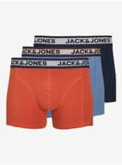 Jack&Jones Sada tří pánských boxerek v modré a oranžové barvě Jack & Jones S