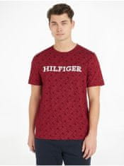 Tommy Hilfiger Červené pánské vzorované tričko Tommy Hilfiger L