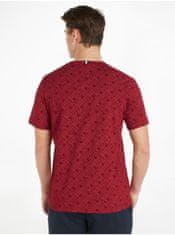 Tommy Hilfiger Červené pánské vzorované tričko Tommy Hilfiger L