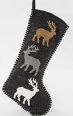 Eurolamp SA Ponožka šedá s jeleny, 24 x 1 x 50 cm, 1 ks