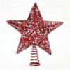 Hvězda na špičku vánočního stromku, červená 30 cm
