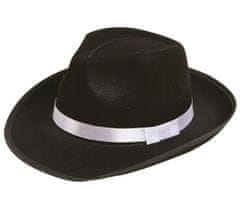 Guirca Mafiánský pánský klobouk s bílou mašlí