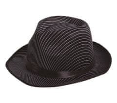 Guirca Mafiánský pánský klobouk černý proužkový