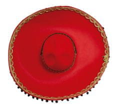 Guirca Mexický klobouk Sombrero červený filc