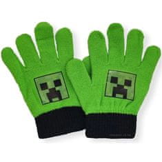 Fashion UK Dětské pletené prstové rukavice Minecraft - zelené