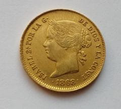 INTEREST Zlatý 4 Peso 1868 - Izabela II.