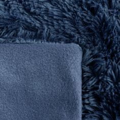 Eurofirany přehoz na postel TIFANY 200x220 Design91 tmavě modrý s kožešinovou strukturou