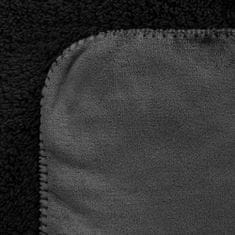 Eurofirany přehoz na postel TEDY 70x160 Eurofirany černý měkký bukla + hřejivý fleece