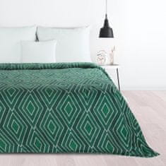 Eurofirany přehoz na postel GEO 150x200 Design91 zelený geometrický motiv