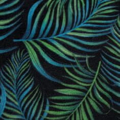 Eurofirany Přehoz na postel PALMY 150x200 Design91 černá zelená modrá palmové listy