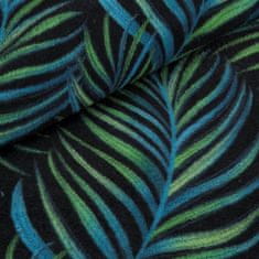 Eurofirany Přehoz na postel PALMY 150x200 Design91 černá zelená modrá palmové listy