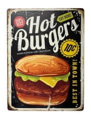 AUR Hot Burgers 40x30 plechová cedule