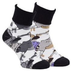 OXSOX OXSOX dámské veselé bavlněné froté vzorované ponožky 6501923 2pack, béžová/šedá, 35-38