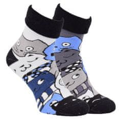 OXSOX OXSOX barevné bavlněné froté ohrnovací ponožky kočičky 6500923 2pack, 35-38