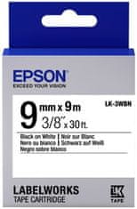 Epson LabelWorks LK-3TBN, páska pro tiskárny etiket, 9mm, 9m, černo-transparentní (C53S653003)