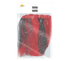 Guirca Dětská sukně tutu červeno-černá se třpytkami 30cm