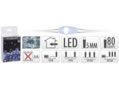 LED řetěz 80 diod ledová bílá