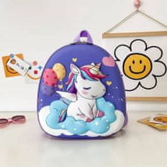 bHome Dětský batoh Jednorožec na obláčku 3D fialový