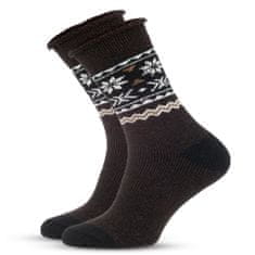 Aleszale 3x pánské vlněné teplé tlusté ponožky ALPAKA 40-43 s norským vzorem