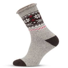 Aleszale 3x pánské vlněné teplé tlusté ponožky ALPAKA 40-43 s norským vzorem
